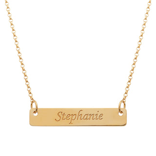 14K Gold over Sterling  Name Bar Pendant