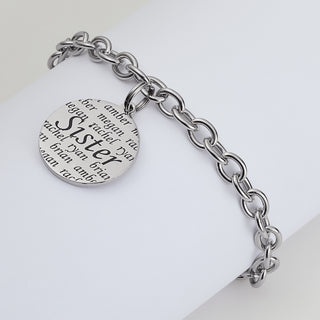 Everscribe Sister Engraved Name Bracelet