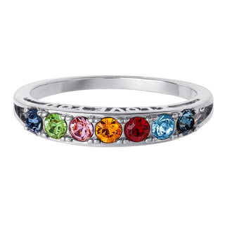 I Love You Family Birthstone Ring