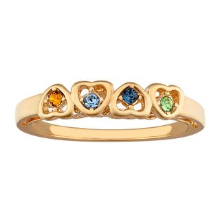 I Love You Birthstone Hearts Ring