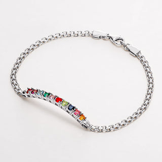 Silver Plated Mothers Birthstone Bracelet