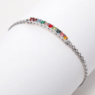 Silver Plated Mothers Birthstone Bracelet