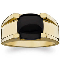 Men's 14K Gold over Sterling Genuine Black Onyx Ring