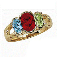 14K Gold Plated Daughter's Birthstone Ring