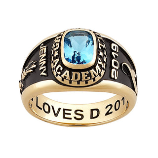 10K Yellow Gold Ladies Traditional Birthstone Class Ring