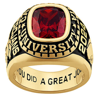  Gold Traditional Birthstone Class Ring 