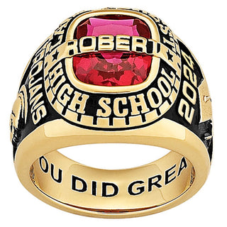 Men's Gold Personalized-Top Traditional Class Ring
