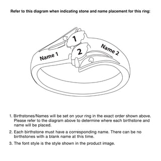 18K Gold over Sterling Couples Marquise Genuine Birthstone Name Ring with Diamond Accent