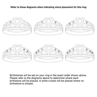 Sterling Silver Mother's Birthstone Crown Ring