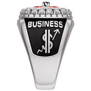 Men's Sterling Silver CZ Pave Setting Birthstone Personalized Year Class Ring