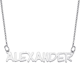 Sterling Silver Capitalized Name Necklace