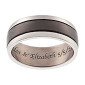 Titanium Two-Tone Polished Engraved Message Band