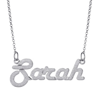 PREMIUM Sterling Silver Satin Script Name Necklace