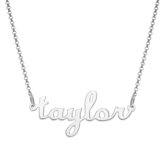 Sterling Silver Script Lowercase Name Necklace