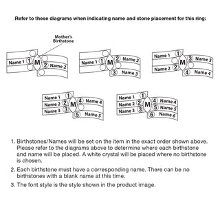 Mother's Marquise Birthstone Family Name Ring