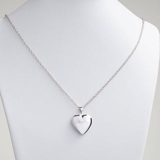 Custom Engraved Heart Locket Necklace