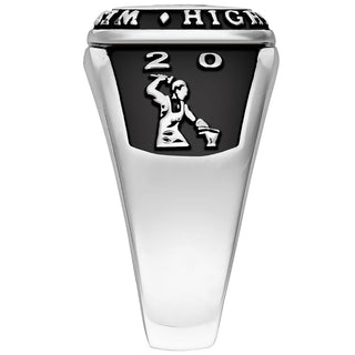 Men's Platinum Plated Multiple Graphics Traditional Class Ring