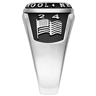 Men's Platinum Plated Multiple Graphics Traditional Class Ring