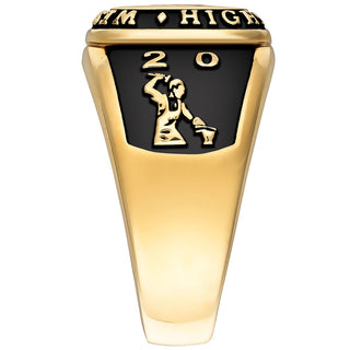 Men's 14K Gold Plated Multiple Graphics Traditional Class Ring