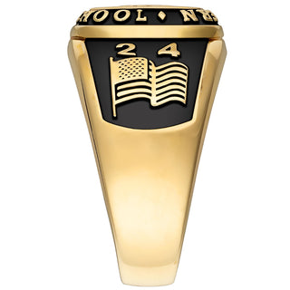 Men's 14K Gold Plated Multiple Graphics Traditional Class Ring