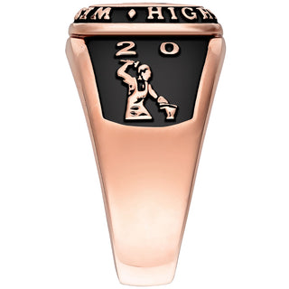 Men's 14K Rose Gold Plated Multiple Graphics Traditional Class Ring