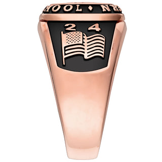 Men's 14K Rose Gold Plated Multiple Graphics Traditional Class Ring