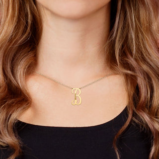 Personalized Initial with Engraved Name Necklace