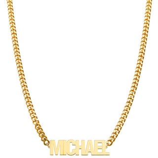 Bold Urban Nameplate Necklace - Your choice Silver, 14K Gold or 14K Rose Gold Plated