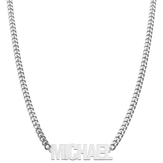 Bold Urban Nameplate Necklace - Your choice Silver, 14K Gold or 14K Rose Gold Plated