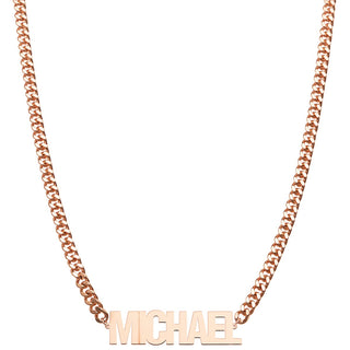 Bold Urban Nameplate Necklace - Your choice Silver, 14K Gold or 14K Rose Gold Plated