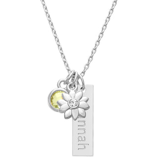 Little Flower Personalized Charm Necklace