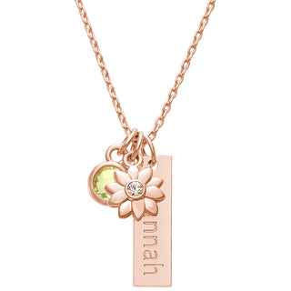 Little Flower Personalized Charm Necklace