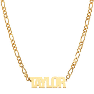 Bold Urban Name Necklace - Your choice Silver, 14K Gold or 14K Rose Gold Plated