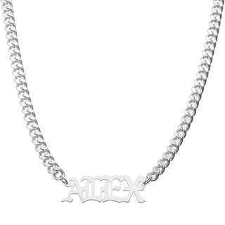 Gothic Look Name Necklace - Your choice Silver, 14K Gold or 14K Rose Gold Plated