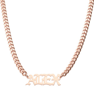 Gothic Look Name Necklace - Your choice Silver, 14K Gold or 14K Rose Gold Plated