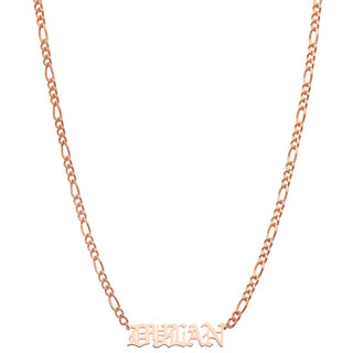 Old English Name Necklace - Your choice Silver, 14K Gold or 14K Rose Gold Plated