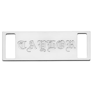 Shoelace Buckle Old English Engraved Name