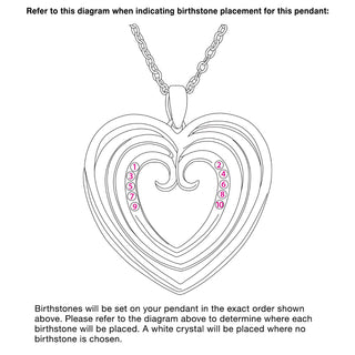 3-D Triple Heart Birthstone Necklace