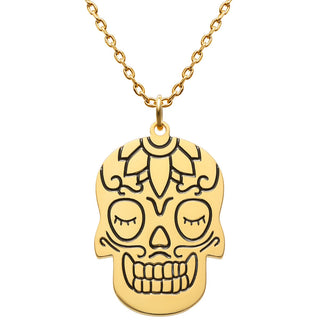 Engraved Skull Necklace