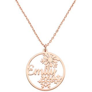 Snowflakes Name Disc Necklace