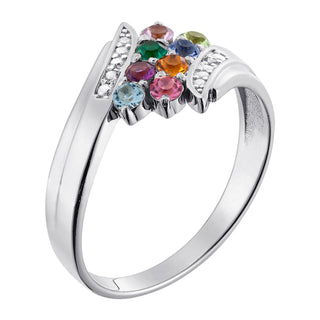 Family Birthstone Bypass Ring