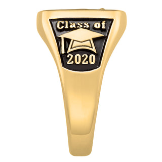 Ladies 14K Gold over Sterling Crest Square Signet Ring