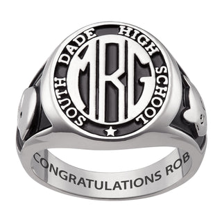 Men's Sterling Silver Signet Oval Class Ring