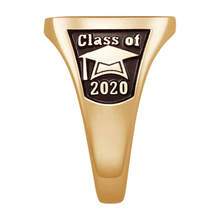 Ladies 14K Gold over Sterling Oval Signet Class Ring