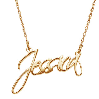 14K Gold over Sterling  Script Designed  Name Necklace