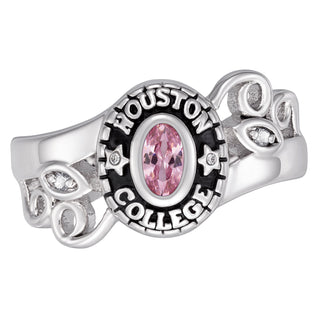 Women's traditional oval class ring