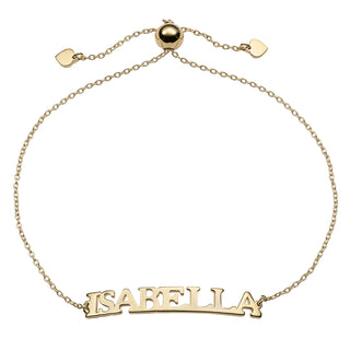 14K Gold over Sterling Adjustable Name Bracelet