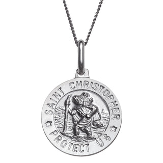 Sterling Silver St. Christopher Personalized Medal Pendant