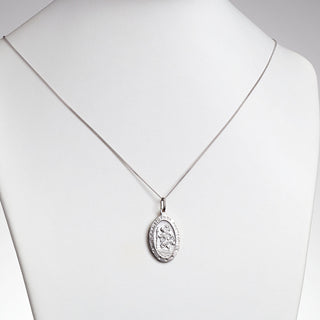 Sterling Silver St. Christopher Oval Personalized Medal Pendant