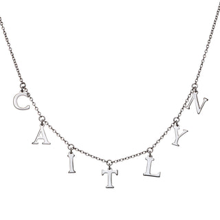 Sterling Silver Station Name Necklace
